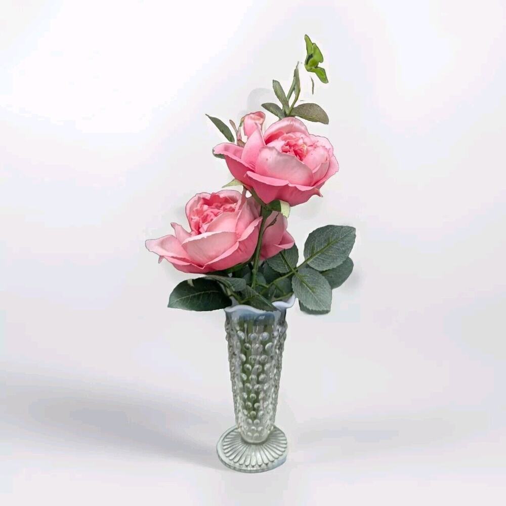 Fenton ~ French Opalescent Hobnail Footed Vase ~ c.1940-50's ~ Mint Condition